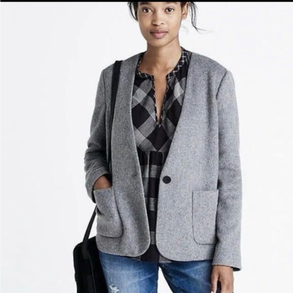 Madewell Carrington Gray Wool Blazer Medium NWOT